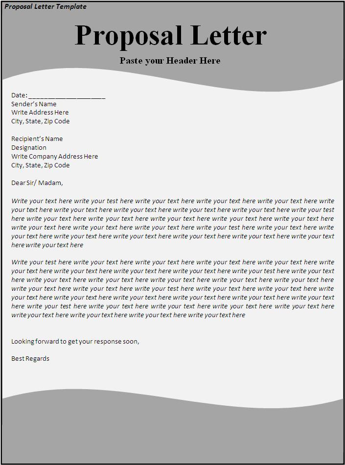 Proposal Letter Template Free Printable Word Templates 