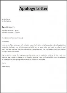 Apology Letter Template