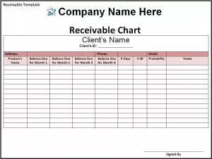 Bill Receivable Template