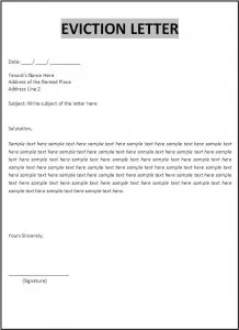 Eviction letter Template