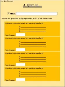 Free Quiz Template