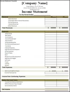 Income Statement Template