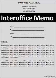 Interoffice Communication Template