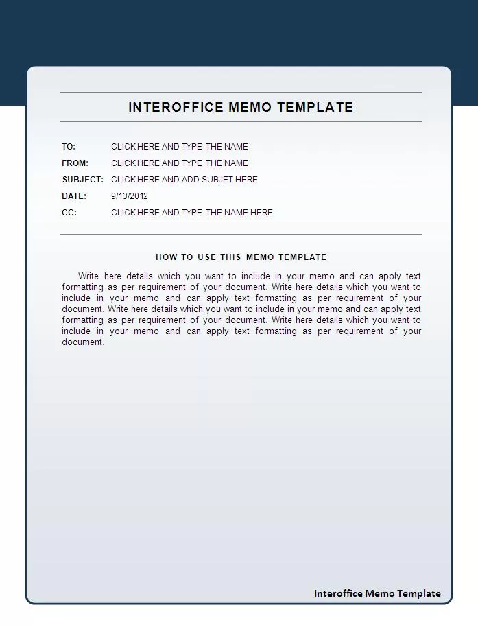 Interoffice Memo Template