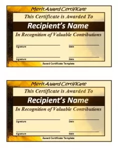 Merit Certificate Template