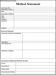 Method Statement Template