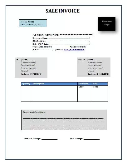 Service Invoice Template