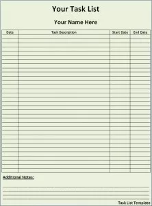 Task List Template