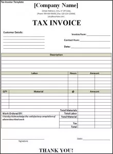 Tax Invoice Template