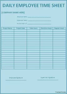 Time Sheet Template