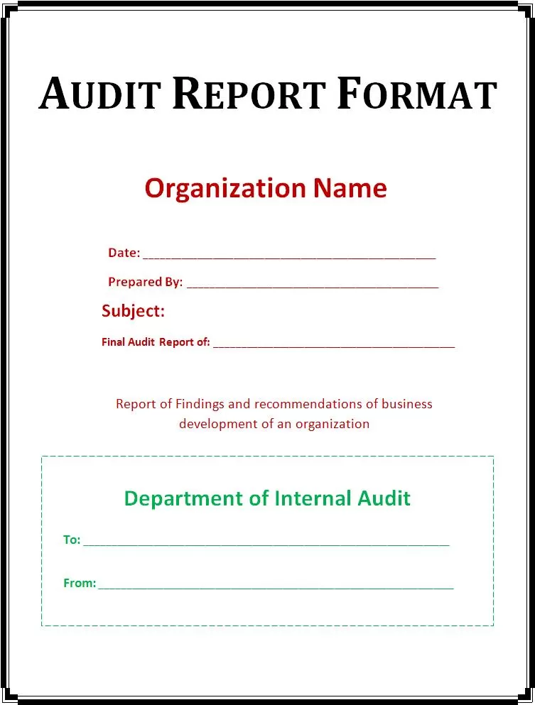 Audit Report Template