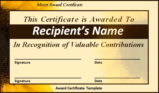 Award Certificate Template