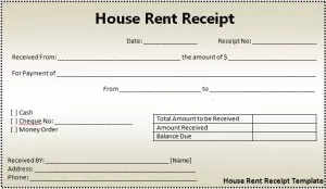 House Rent Receipt Format