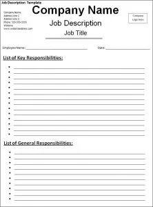 Job Description Template