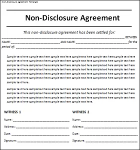 Non-Disclosure Agreement Template