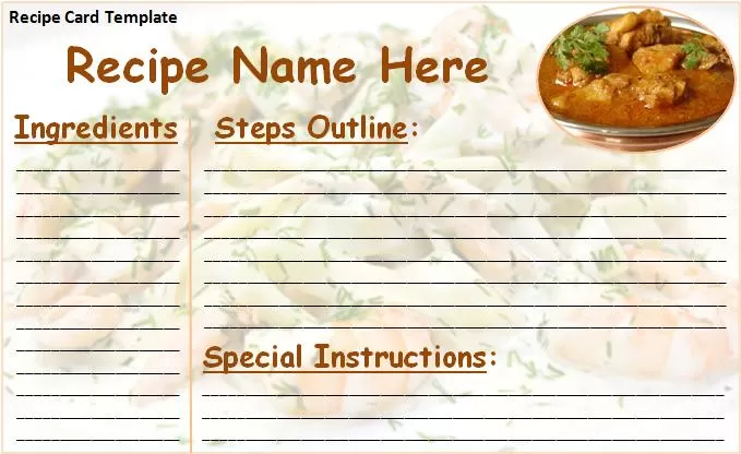 Recipe Card Template