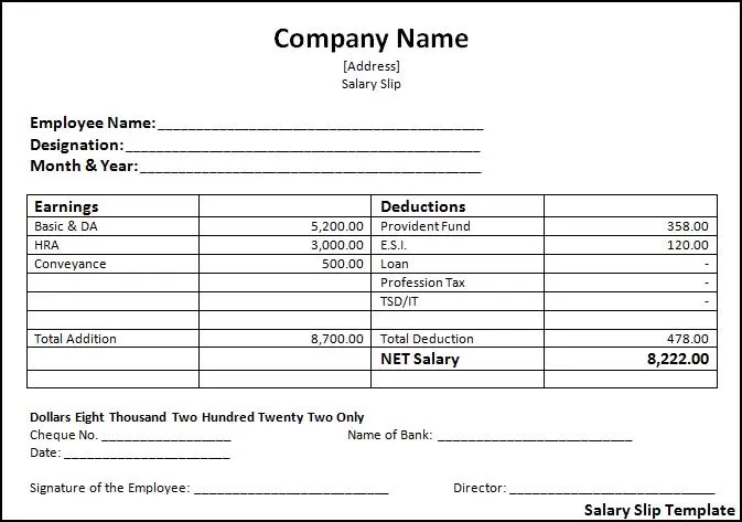 Salary Slip Template