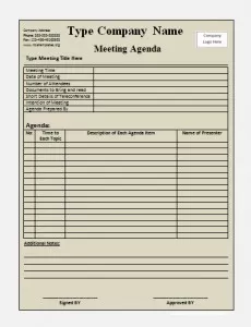 Meeting Agenda Templates