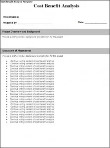 Cost Benefit Analysis Template