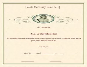 Degree Certificate Template