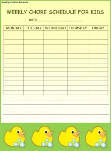 Weekly Schedule Template