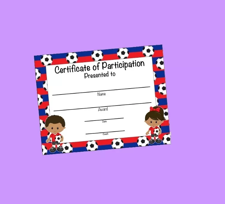 Football Participation Certificate Template