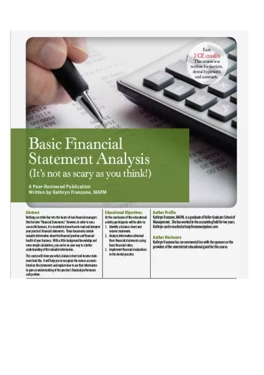 Financial Statement Analysis Template