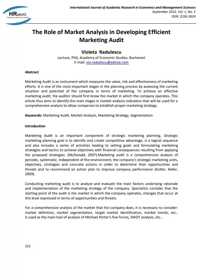 Marketing Analysis Template