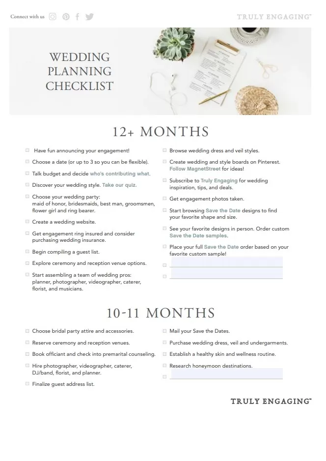 Wedding Plan Checklist Template