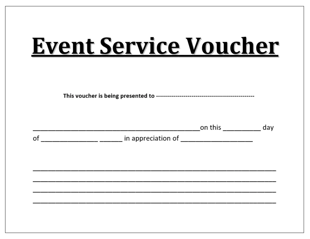 Event Service Voucher Template