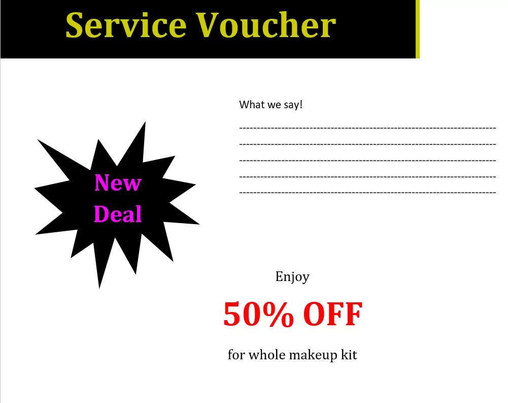 Service Voucher Format